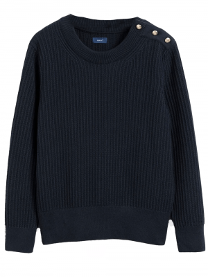 Ribbed Piqué Crewneck Sweater