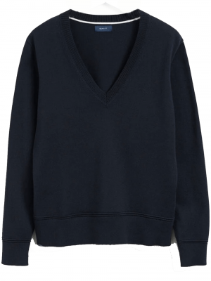 Lightweight cotton V-neck sweatshirt