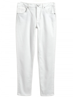 Farla slim fit cropped white jeans