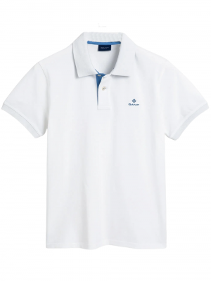 Cotton piqué polo shirt with contrasting finishes