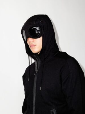 hoodie zippé à détail verre de lunette signature