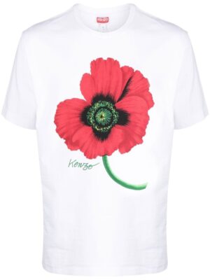 Poppy-print oversized T-shirt