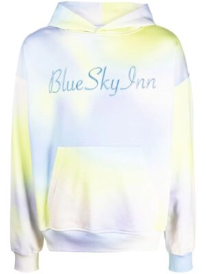 embroidered logo tie-dye hoodie