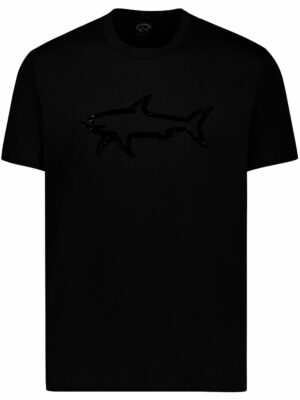 Stretch cotton T-shirt with Shark print
