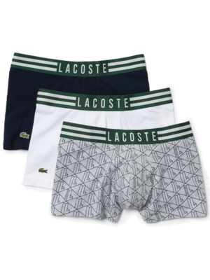 Pack of 3 boxers in stretch cotton with striped logo waistband