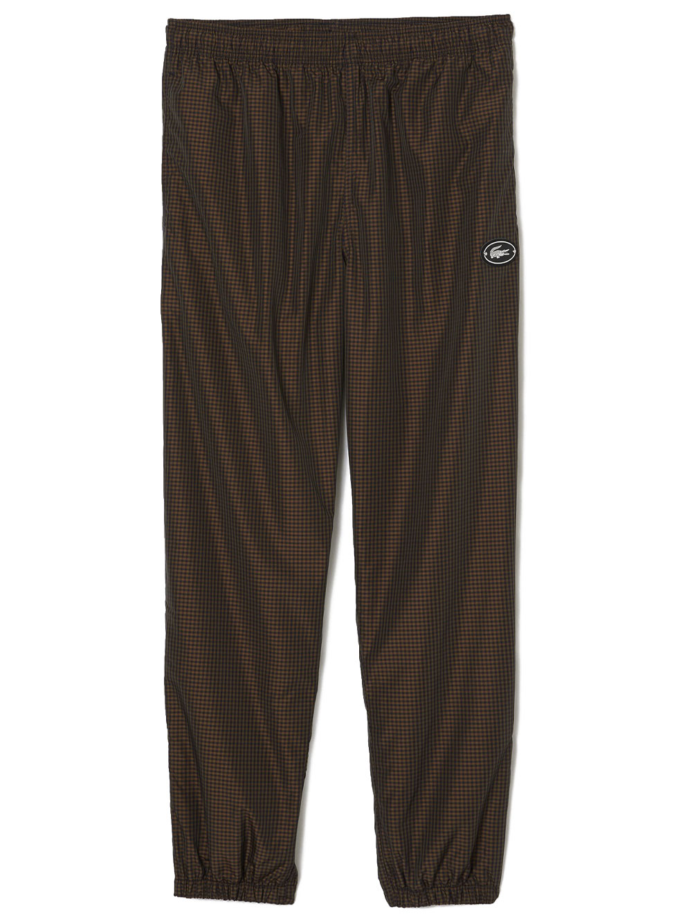 water-repellent track pants in checked twill