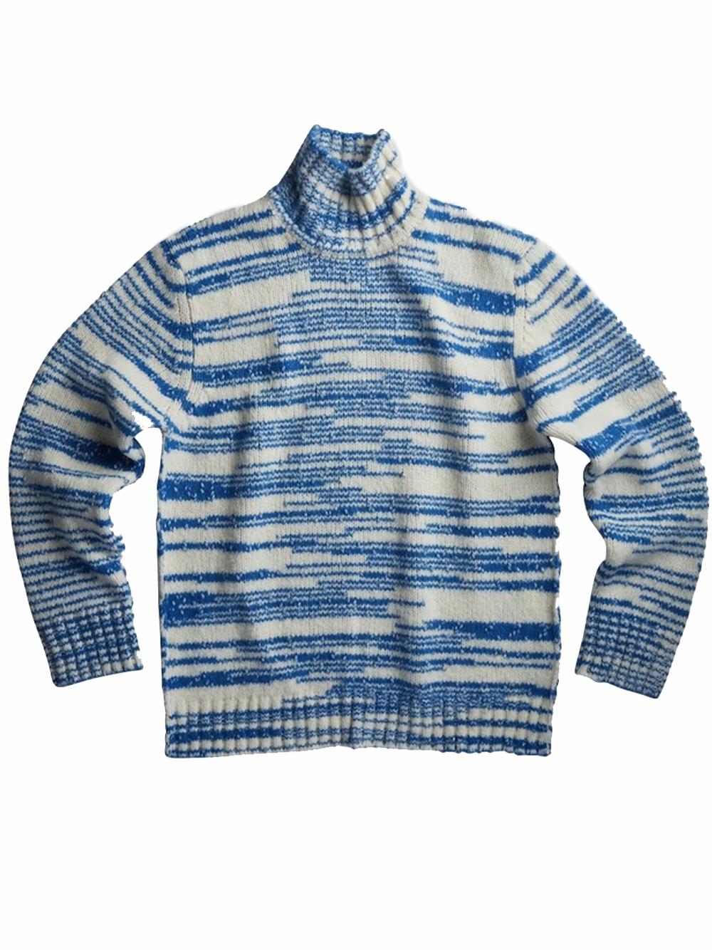 Regular merino wool blend high neck sweater