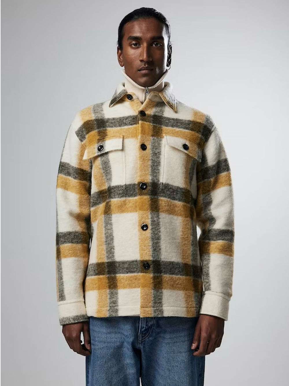 regular-fit wool-blend overshirt