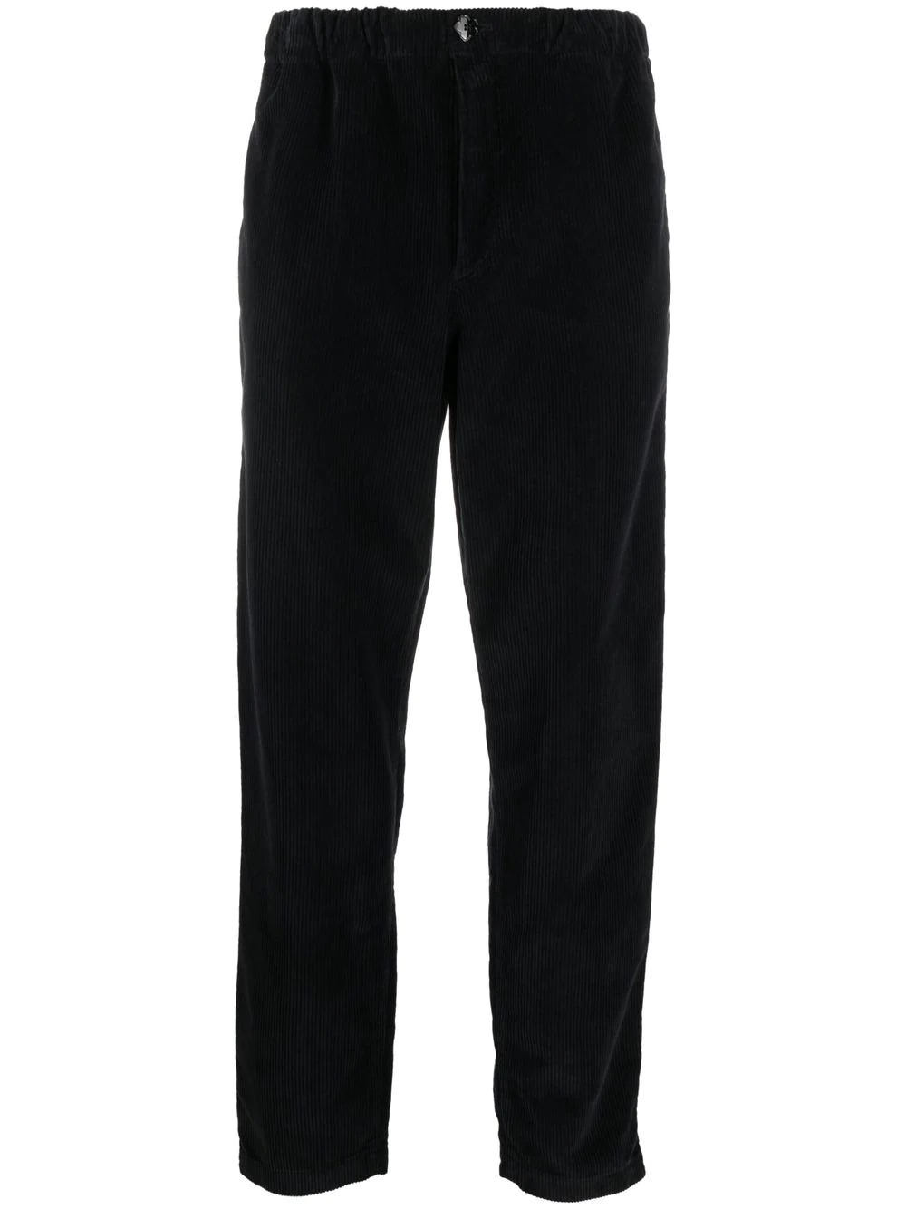 logo-patch corduroy tapered trousers