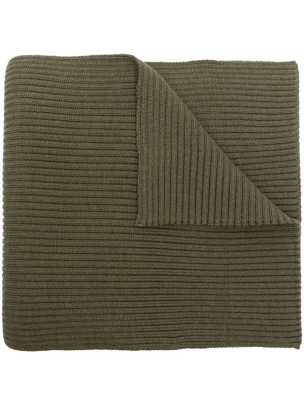 logo-patch ribbed scarf