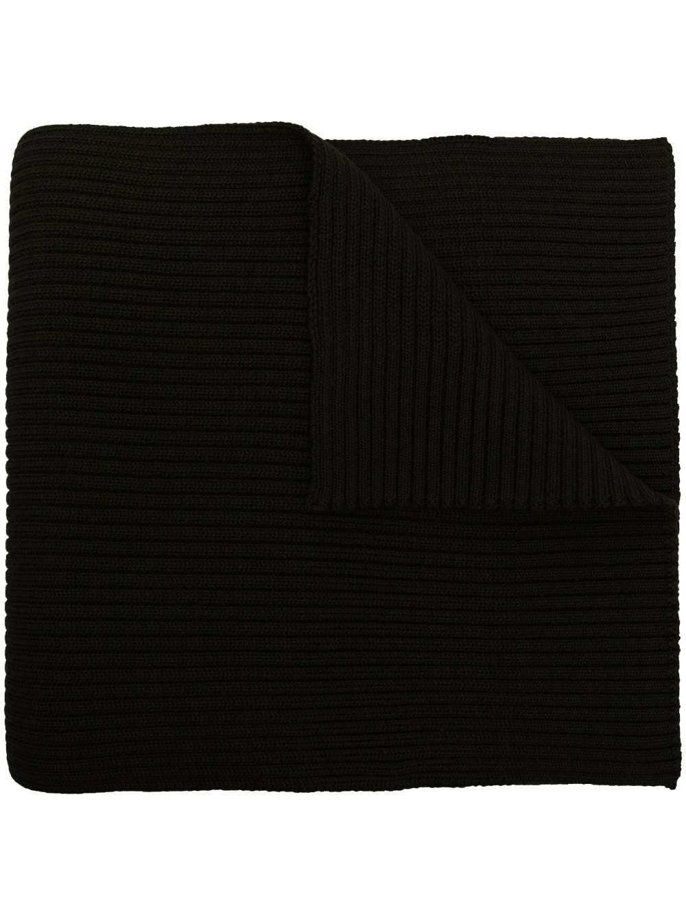logo-patch ribbed scarf