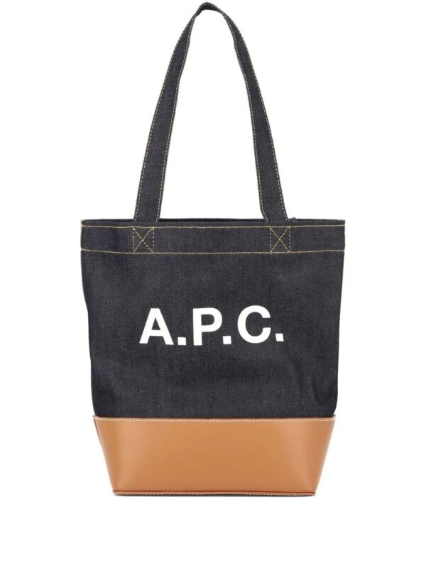 sac porté épaule en jean à logo