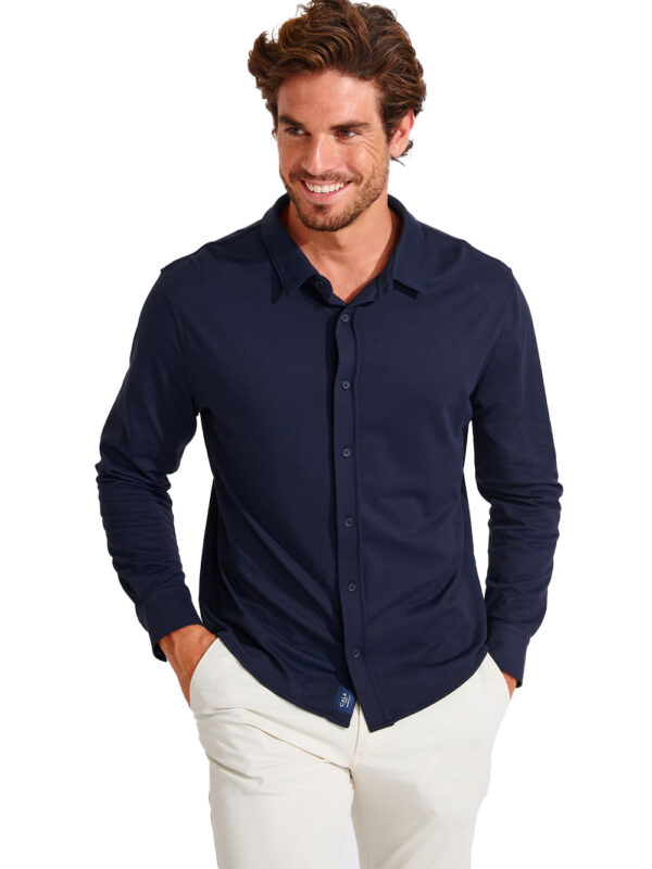 Chemise manches longues marine ALAIN PAGANI – Image 2