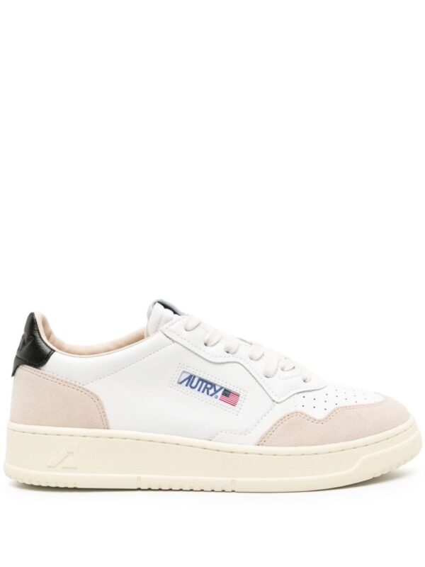 logo-patch leather sneakers