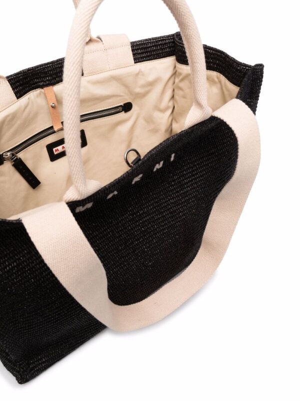 sac cabas en raphia à logo brodé – Image 5