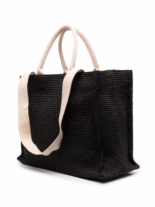 sac cabas en raphia à logo brodé – Image 3