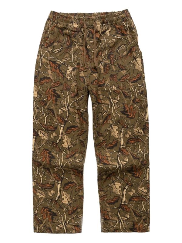 leaf print drawstring pants