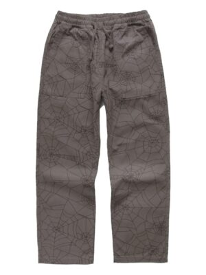 spider web pattern drawstring pants