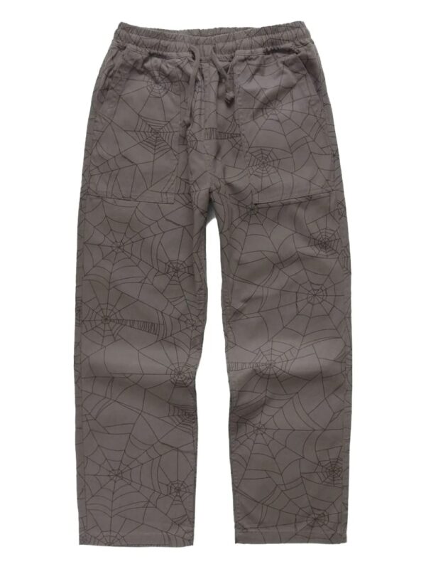 pantalon à cordon de serrage à motif toile d'araignée