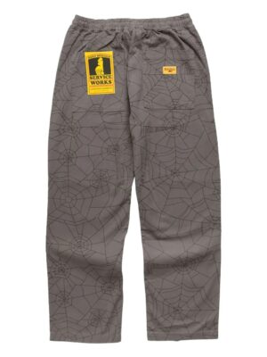 spider web pattern drawstring pants