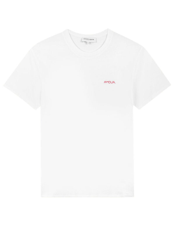 t-shirt à slogan brodé
