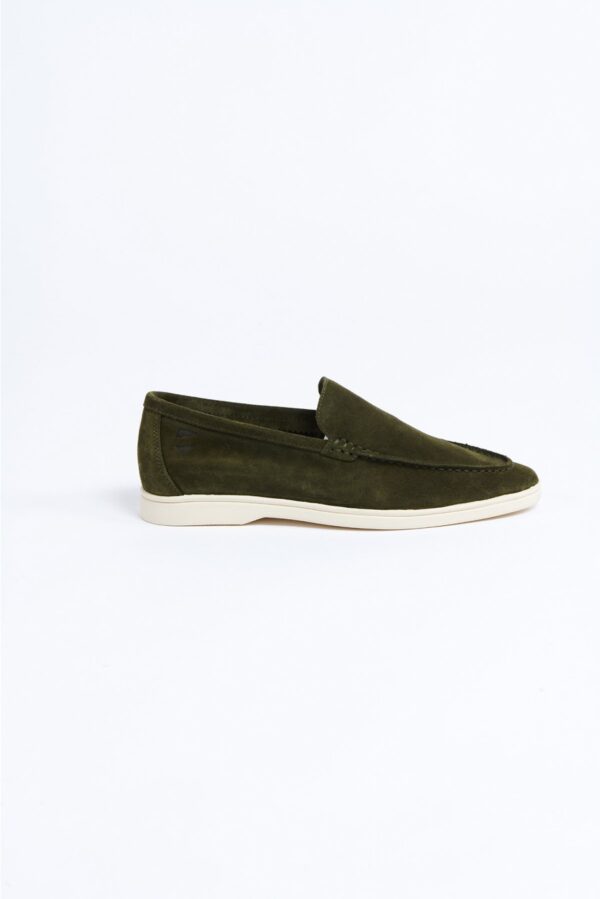 RIMINI HARBOR khaki leather moccasin