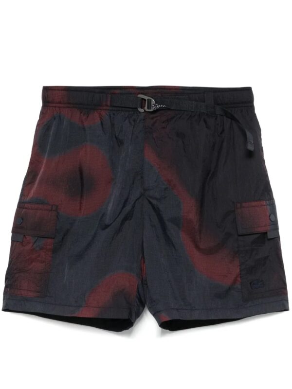 gradient print cargo shorts