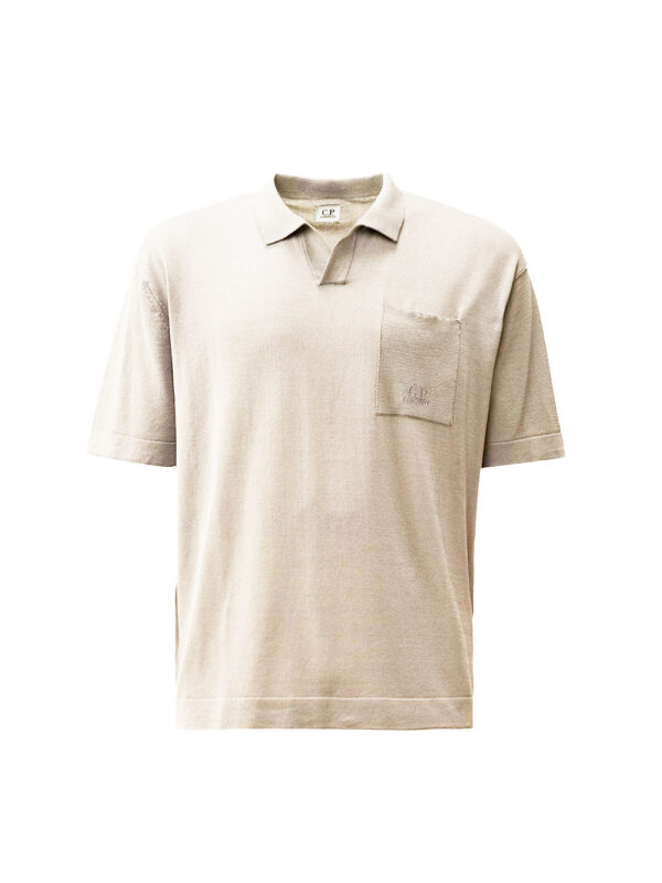 fine knit polo shirt with short sleeves