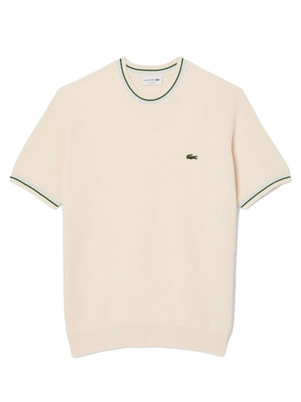 Classic fit mesh t-shirt with striped details