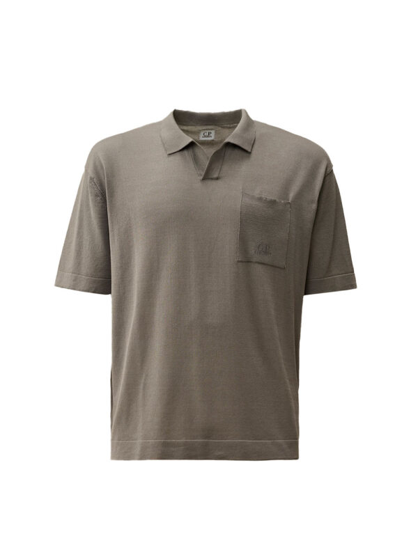 fine knit polo shirt with short sleeves
