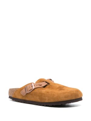 mules en daim à bout rond