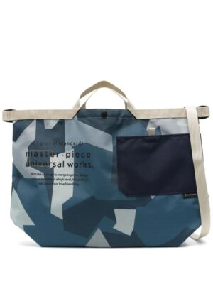 x Master-Pièce large canvas tote bag with camouflage pattern