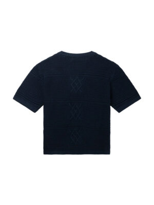 T-shirt crocheté bleu marine