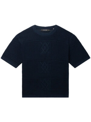 T-shirt crocheté bleu marine