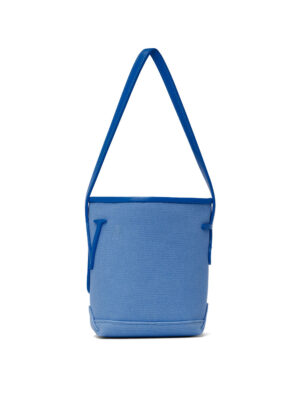 Mini cotton canvas bag with logo appliqués