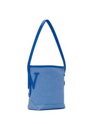 Mini cotton canvas bag with logo appliqués