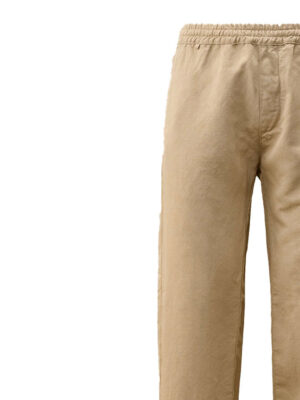 pantalon en coton à détail verre de lunette signature