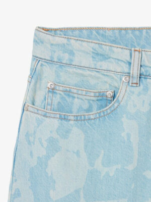 Jean straight fit denim motif imprimé