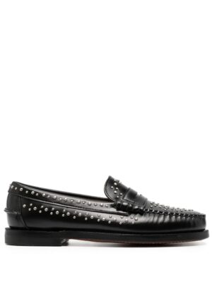 mocassins en cuir à détails de clous