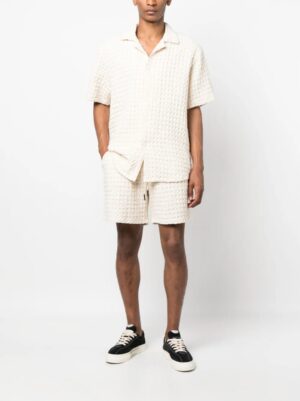 short en coton à design gaufré