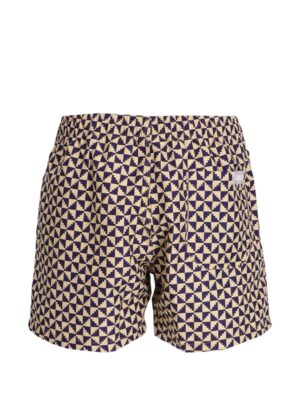 Puzzle swim shorts with elasticated waistband