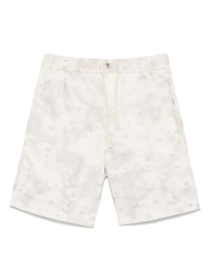 graphic print denim shorts