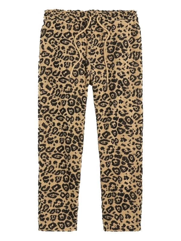 pantalon droit à imprimé léopard