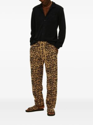 leopard print straight pants