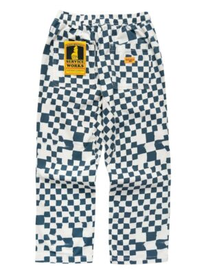 Plaid chef pants with drawstring