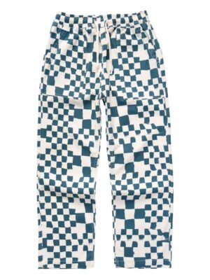 Plaid chef pants with drawstring