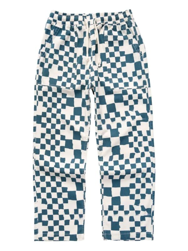 Plaid chef pants with drawstring