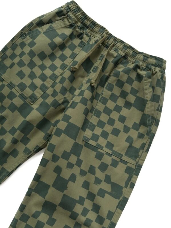 Pantalon de chef à carreaux avec cordon de serrage – Image 3