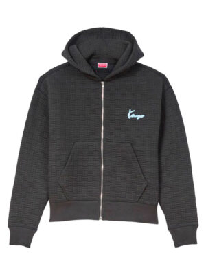 Sweat à capuche boxy entièrement zippé brodé