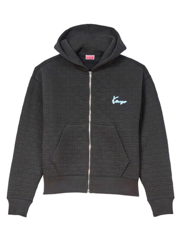 Sweat à capuche boxy entièrement zippé brodé